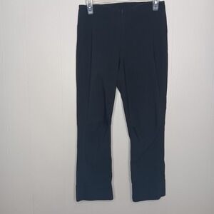 Porto Vespa Cropped Pants Womens Size 1 Black Cuffed Stretchy Zip Front Casual